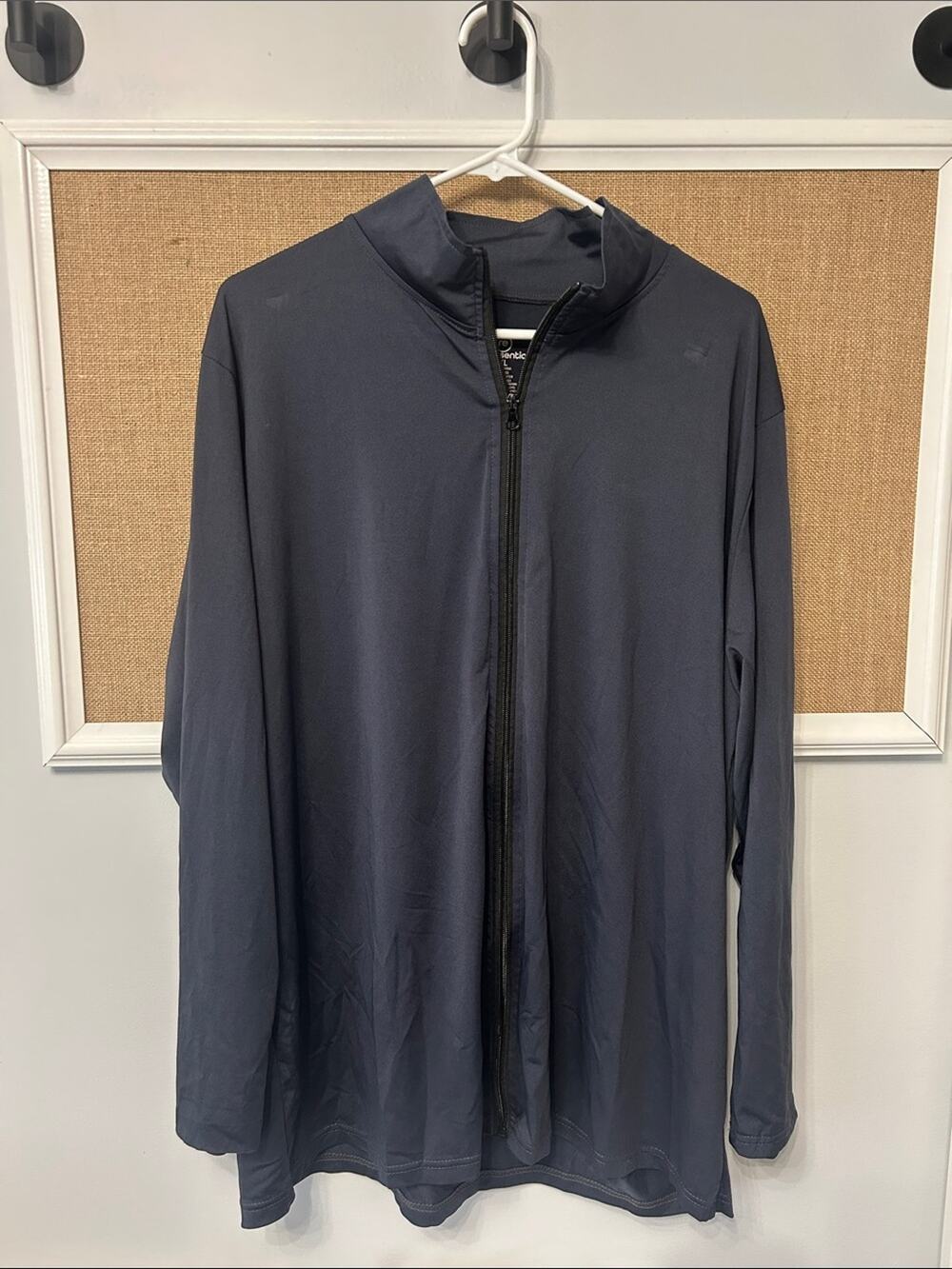 Men's Dark Navy Lightweight Zip-Front Shirt Jacket
